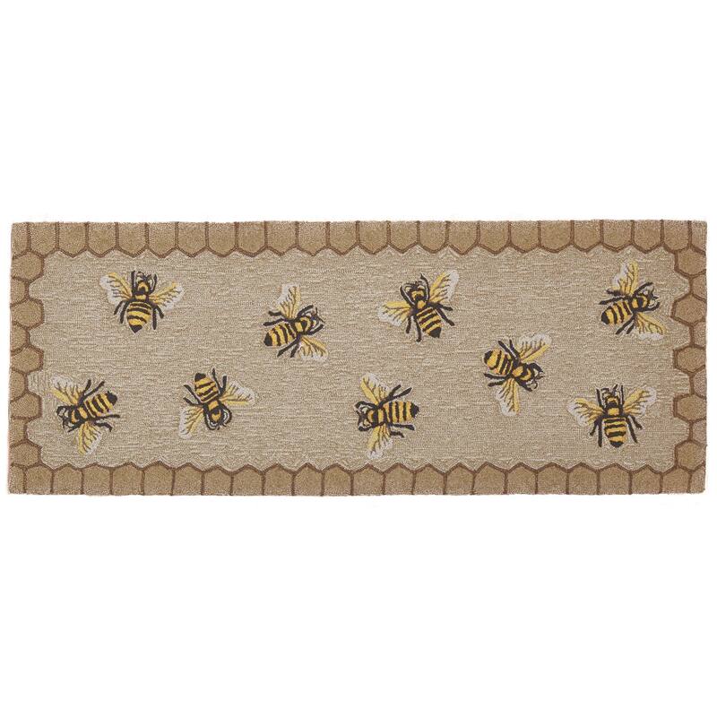 Liora Manne Frontporch Honeycomb Bee Indoor/Outdoor Rug