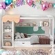preview thumbnail 1 of 25, Modern Twin Size House Bed with Two Drawers and Built-in Wardrobe and Sturdy Construction White