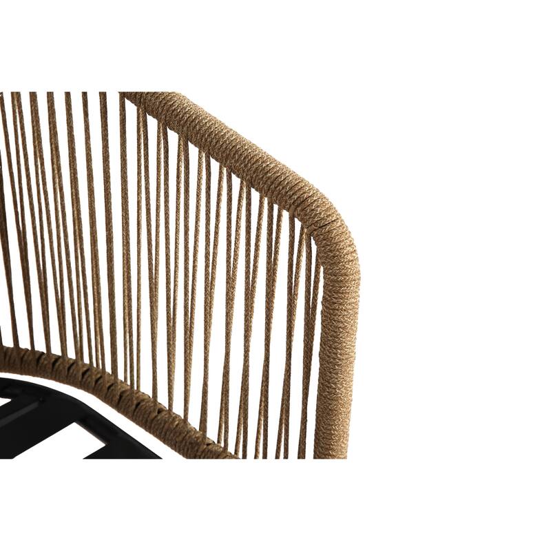 Outdoor Bar Stools Set of 2, 2-Piece Patio Bar Stools with Armrests, All Weather Rattan Bar Chairs with Backrest, Bar Stools