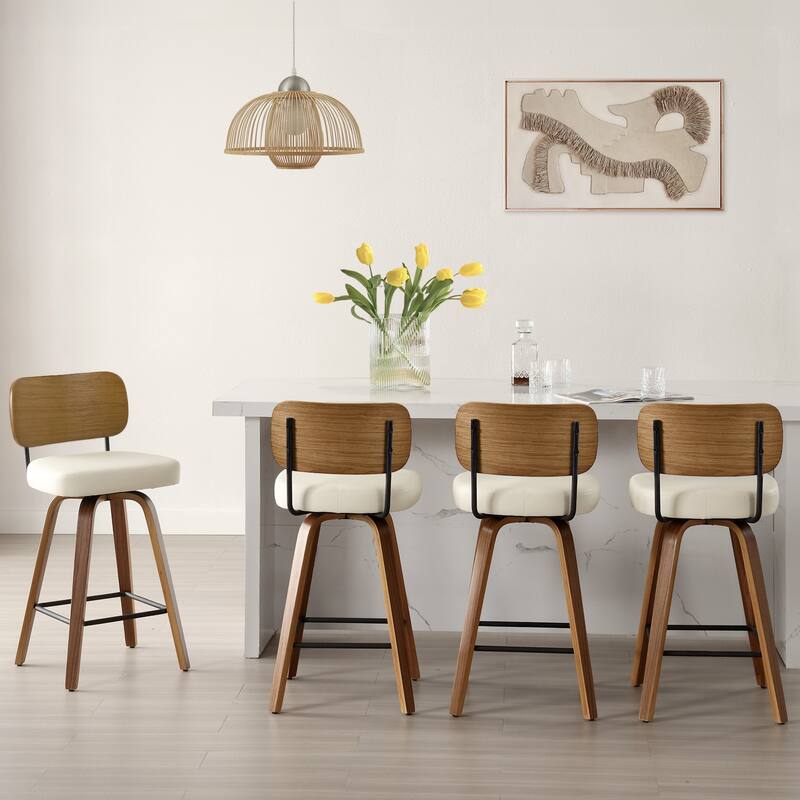 26" Swivel Upholstered Counter Height Bar Stool - 36.4" H x 17.1" W x 20" D