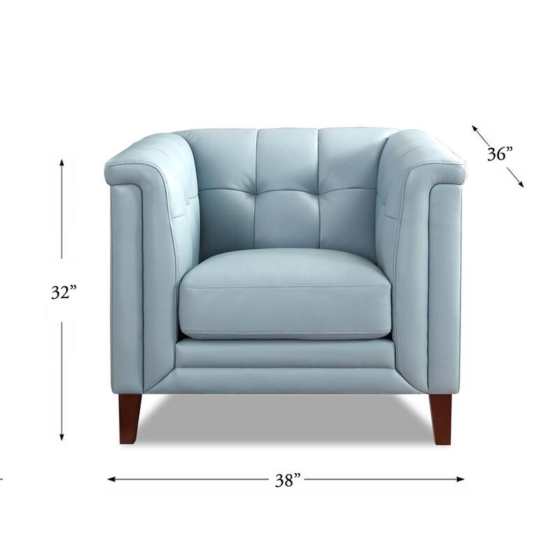 Hydeline Arvo Top Grain Leather Chair with Feather, Memory Foam and Springs