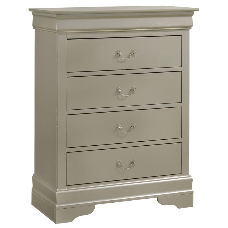 Passion Furniture Louis Phillipe Cherry 4 Drawer Chest of Drawers - 31"L x 16"W x 41"H
