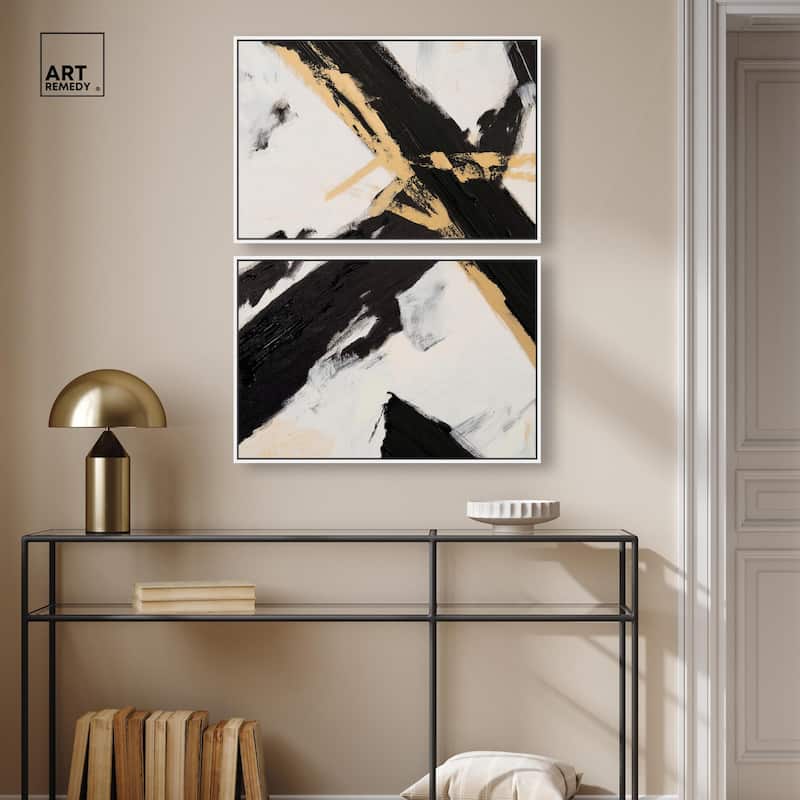Weight of Black III Canvas Set of 2 by Art Remedy