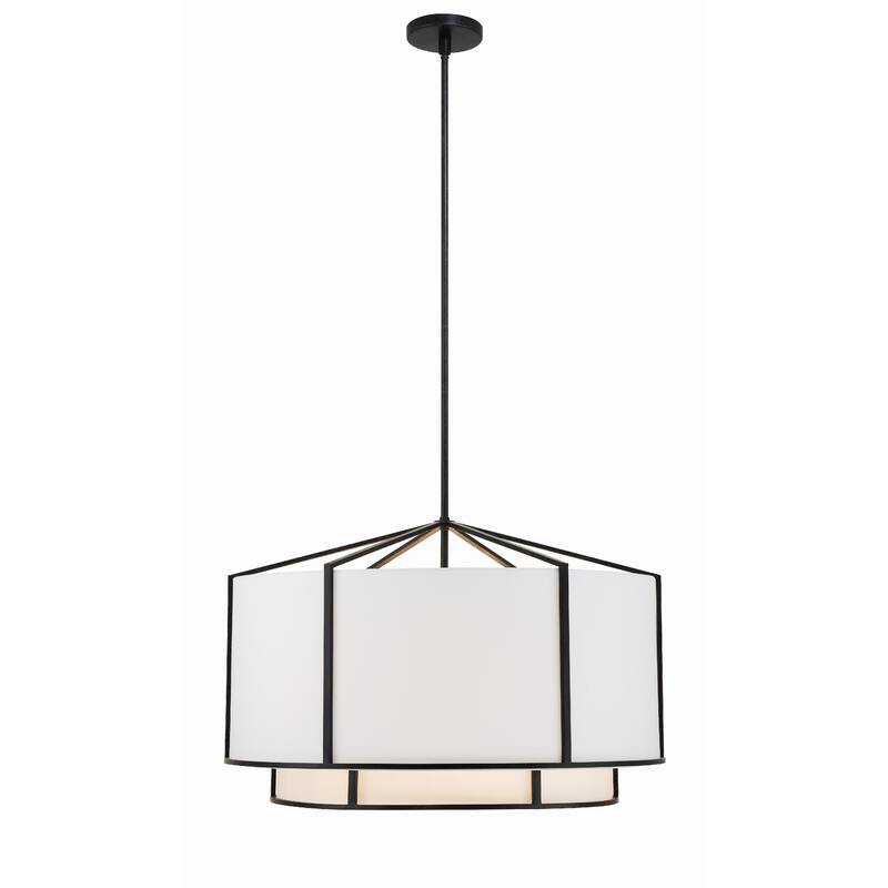 Carlyn 6 Light Black Chandelier - 28"W x 19"H - 28"W x 19"H