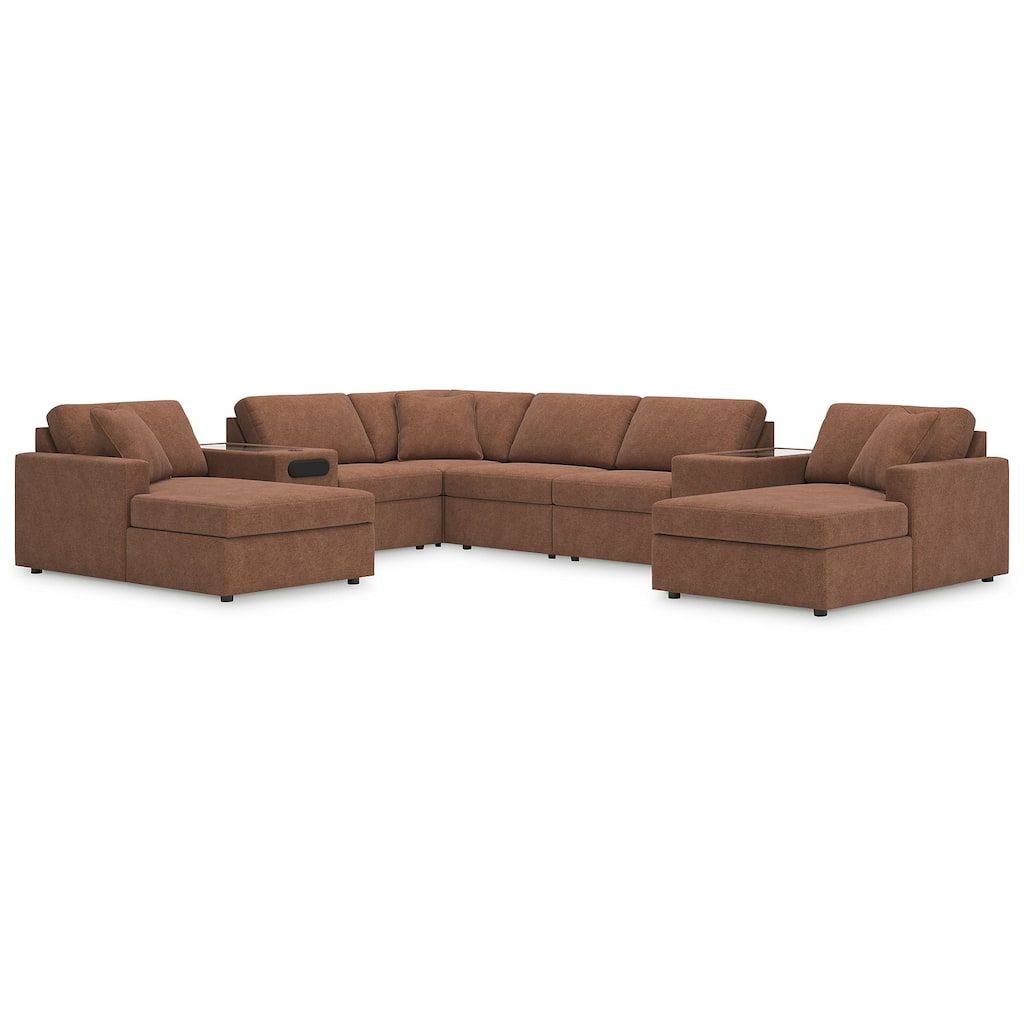 Signature Design by Ashley Modmax 8-Piece Double Chaise Sectional with Audio and Storage Consoles - 157" W x 125" D x 36" H