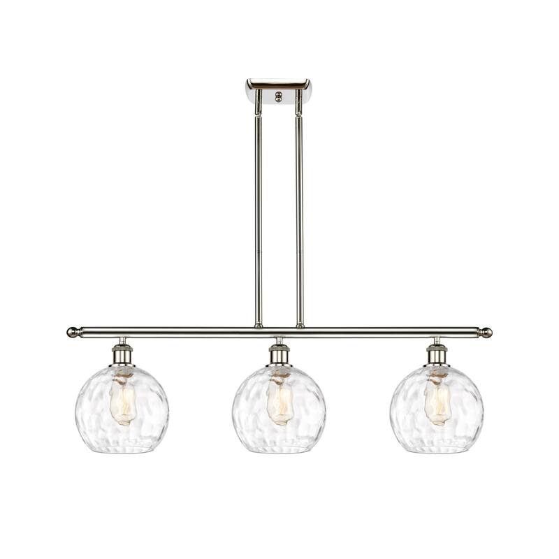 Innovations Lighting 516-3I-11-36 Athens Linear Athens 3 Light 36" - Polished Nickel / Clear Water Glass