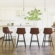 preview thumbnail 19 of 43, LUE BONA Faux Leather Bar Stools Counter Height Stools with Backs and Metal Legs (Set of 4)