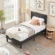 preview thumbnail 22 of 58, VECELO Tufted Upholstered Kids Bed with Adjustable Headboard,Twin Size Bed Set of 2