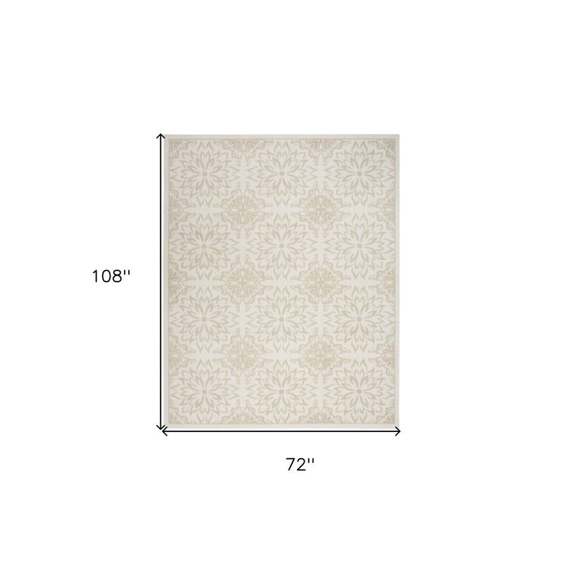 Bawa Power Loomed Floral Traditional Non Skid Stain Resistant Area Rug - 108' X '72' X '0.5