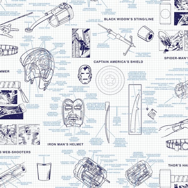 slide 2 of 6, Marvels Heroes Schematics Blue Wallpaper