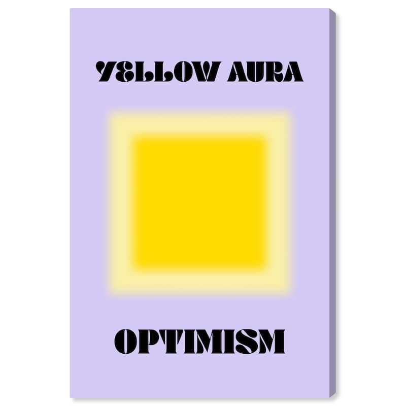 Wynwood Studio Canvas Spiritual and Religious Yellow Aura Optimist Yellow and Lilac Modern & Contemporary Wall Art Canvas Print