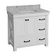 preview thumbnail 2 of 11, KitchenBathCollection Tuscany 36" Bathroom Vanity with Carrara Marble Top