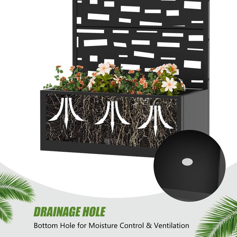 Raised Garden Bed Planter with Trellis Movable Planter Box with Lockable Wheels
