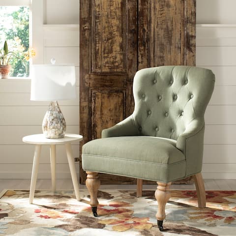 SAFAVIEH Falcon Granite Linen Fabric Arm Chair - 23.6" x 28.7" x 34.6"