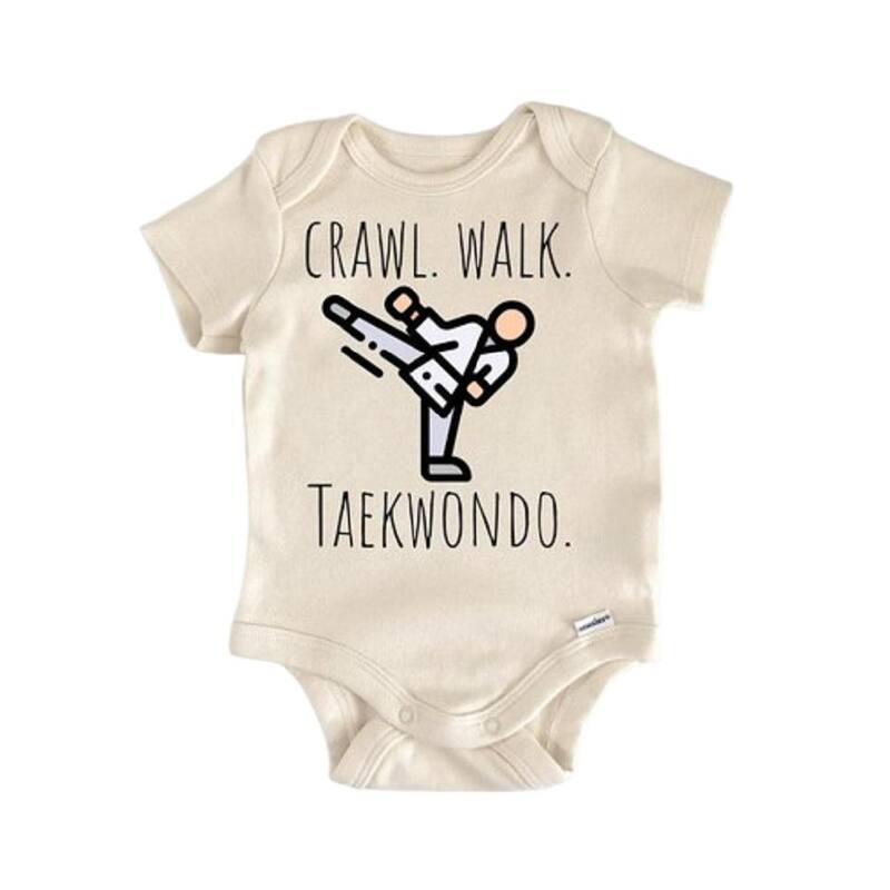 Taekwondo Martial Arts - Baby Boy Girl Clothes Infant Bodysuit Funny Cute Newborn - Natural - Newborn