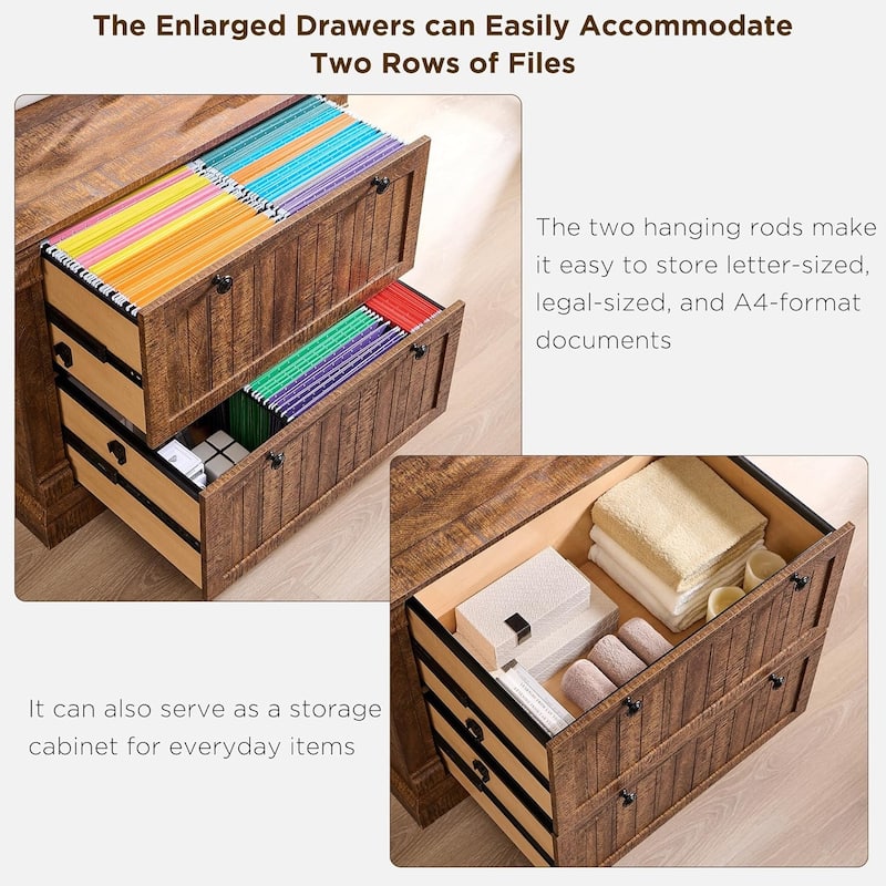 Rustic Wood File Cabinet , Filing Cabinet for Home Office, Living Room