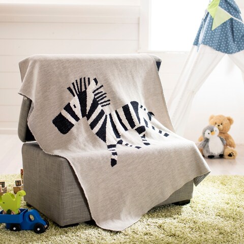 SAFAVIEH Baby Collection Zazu Throw - Grey / Black - 32" x 40" - 32" x 40"