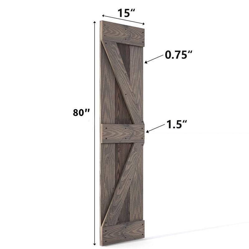 Coast Sequoia 30in./36in./48in. x 80in. Embossing Pine Wood Bi-Fold Barn Door With Sliding Hardware Kit