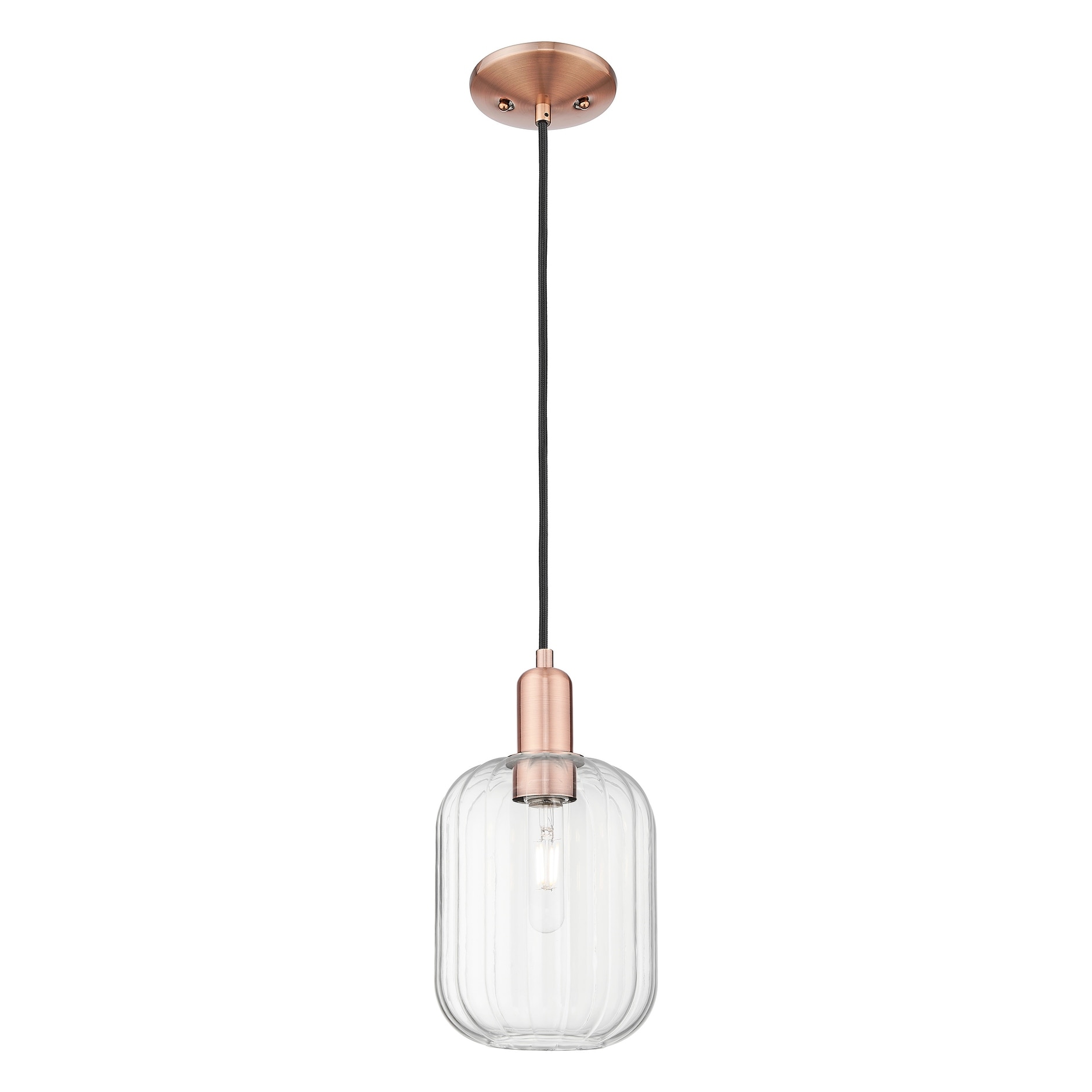 Innovations Lighting Downtown Urban - Preston - 1 Light 7" Jar Shade Cord Hung Mini Pendant