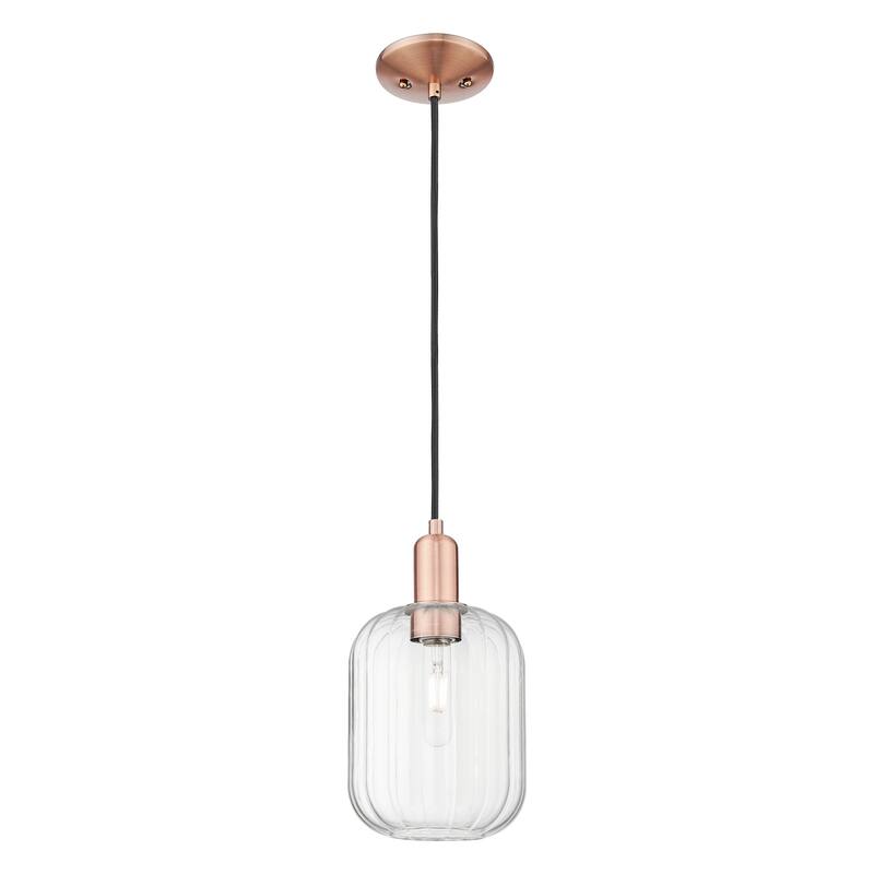 Innovations Lighting Downtown Urban - Preston - 1 Light 7" Jar Shade Cord Hung Mini Pendant