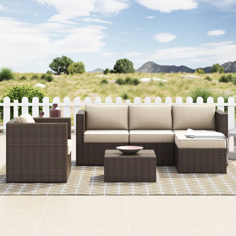 Corvus Trey Outdoor 6piece Aluminum Resin Wicker Sofa Set On Sale