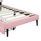 preview thumbnail 10 of 9, Twin Upholstered Leather Princess Bed w/ Wheel and 2 Drawers, Crown Headboard for Kids Teens,White Pink