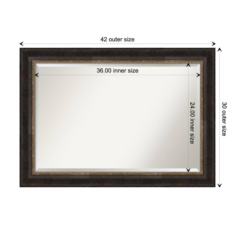 Beveled Bathroom Wall Mirror - Varied Black Frame - Varied Black