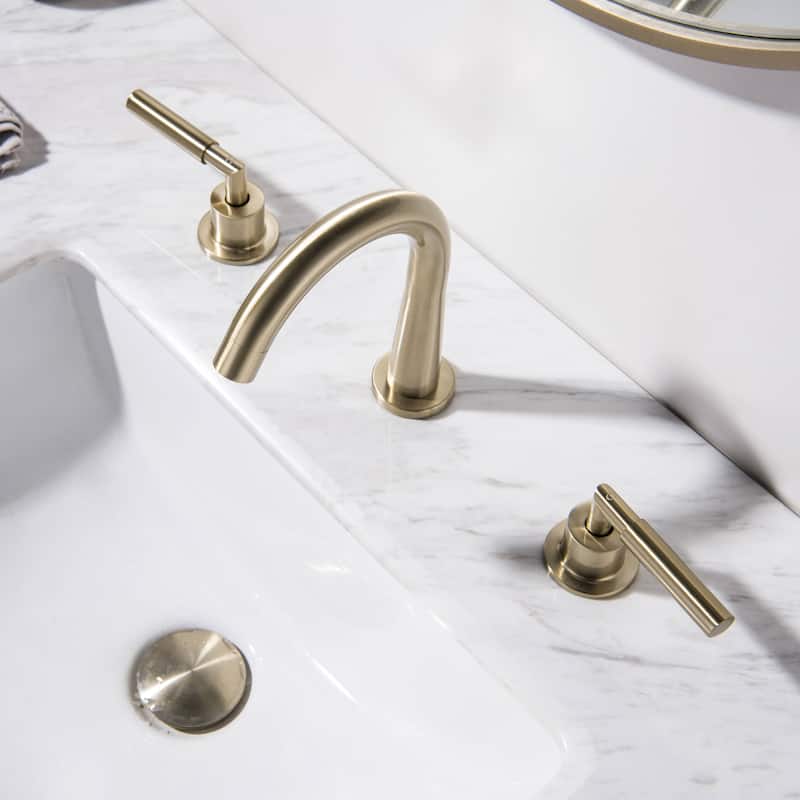 Widespread Bathroom Sink Faucets, 2-Handle Bathroom Vessel Faucet in Brushed Gold