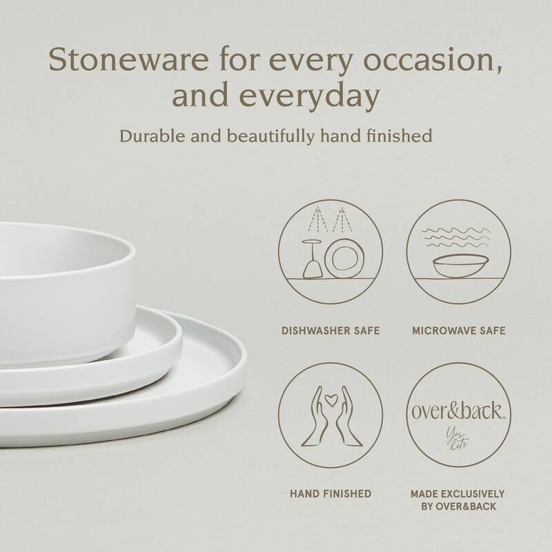 over&back Stackable Semi-Matte Stoneware Dinnerware