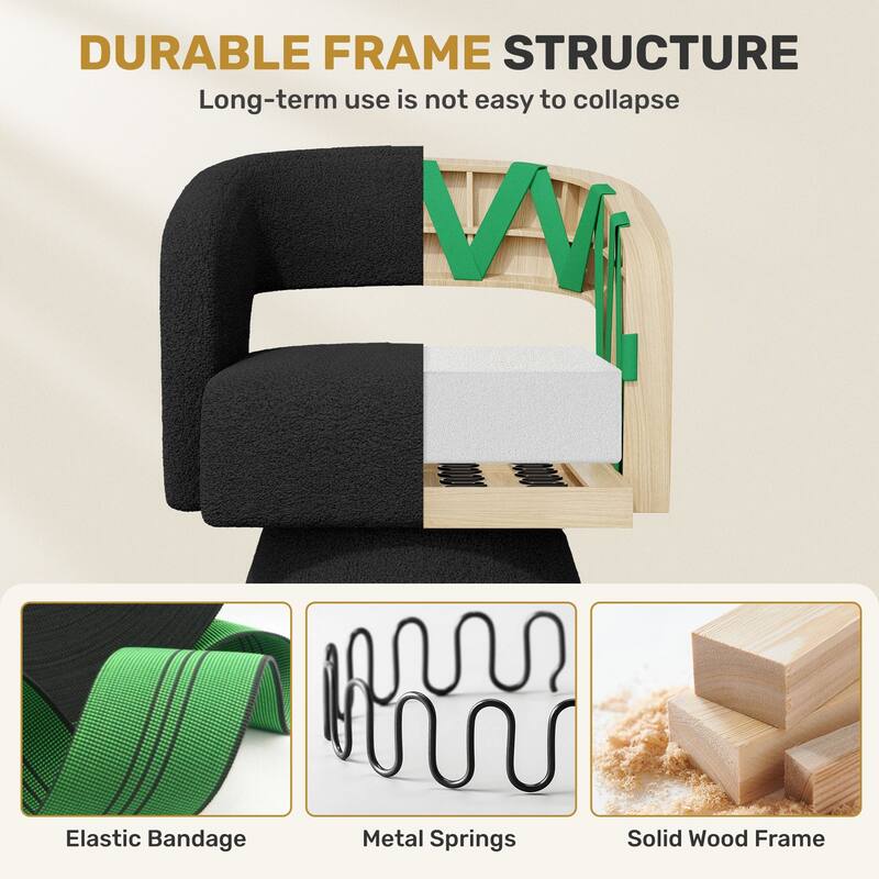 Swivel Accent Chair, Modern Comfy Teddy Barrel Chairs