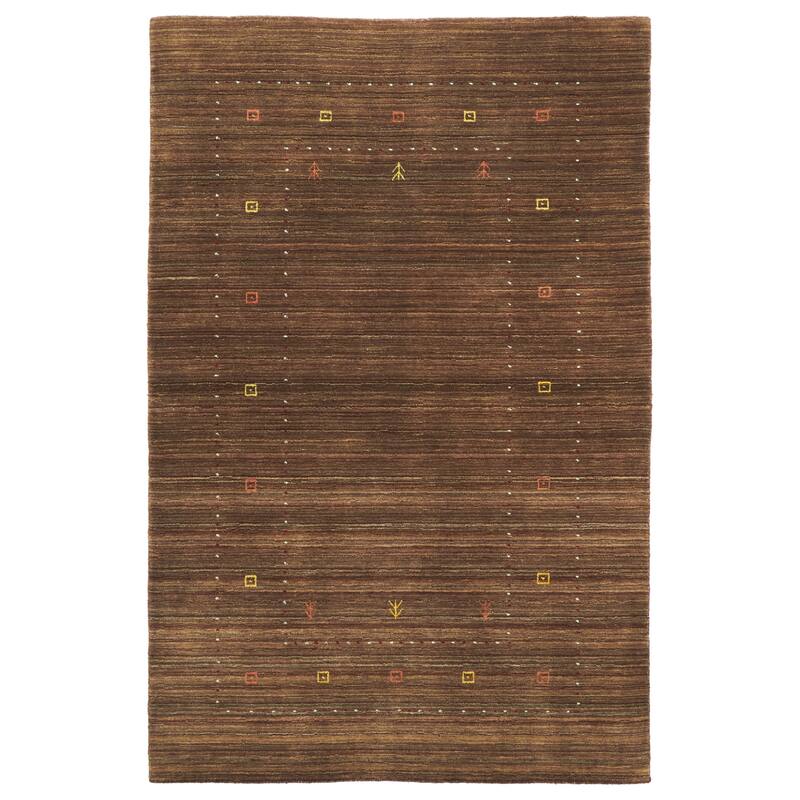 ECARPETGALLERY Hand Loomed Kashkuli Gabbeh Brown Wool Rug - 5'0 x 7'9