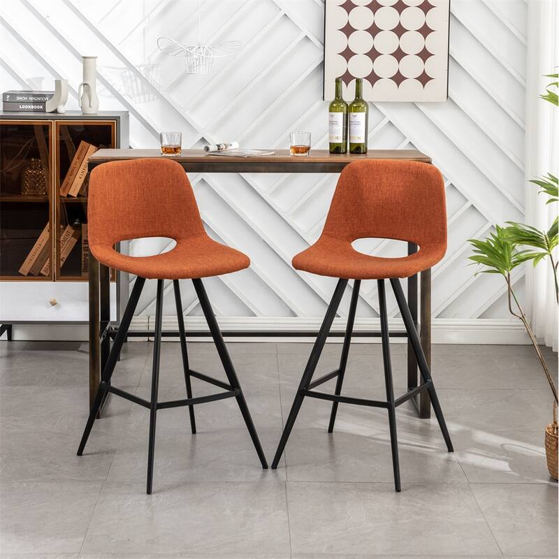 Fabric Kitchen Counter Height Stools (Set of 2)