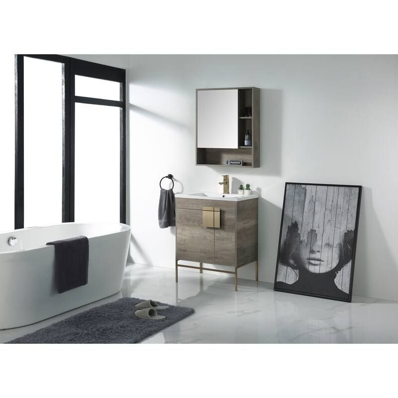 Modern Bathroom Vanity Set, Vireous China Sink Top 30"