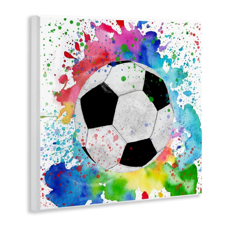 Stupell Vivid Splash & Soccer Ball Wall Plaque Art Design By Kim Allen