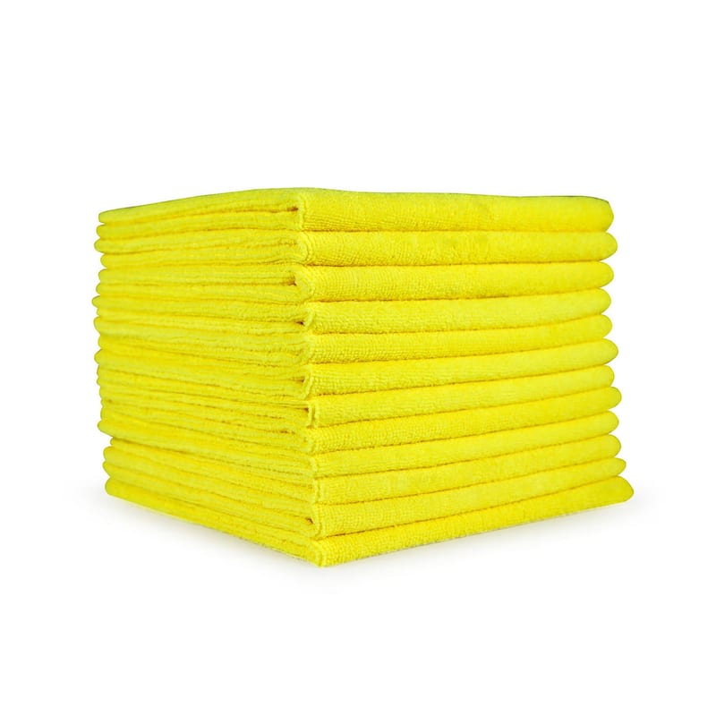 Arkwright Microfiber 12-Piece Cleaning Cloths - 12x12 - Yellow