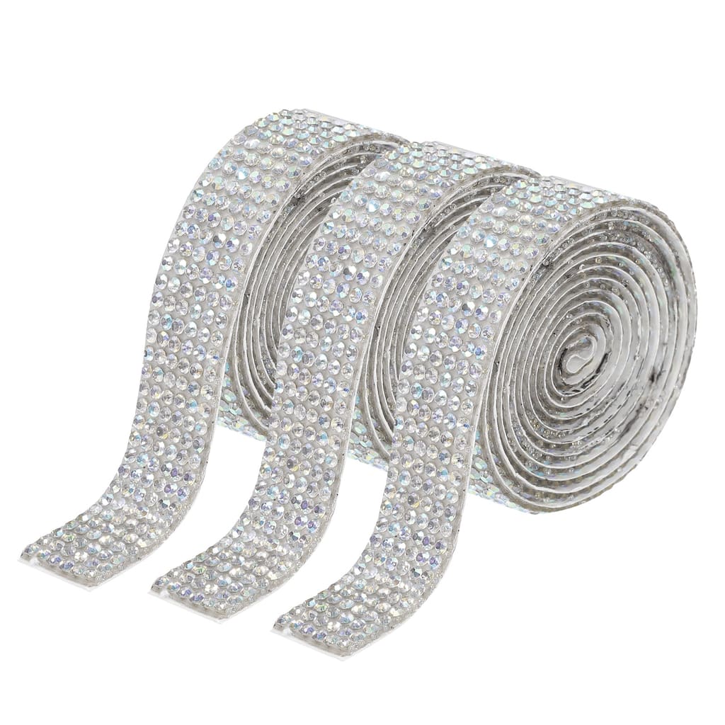 3 Roll 1 Yard 12mm Self Adhesive Crystal Ribbon