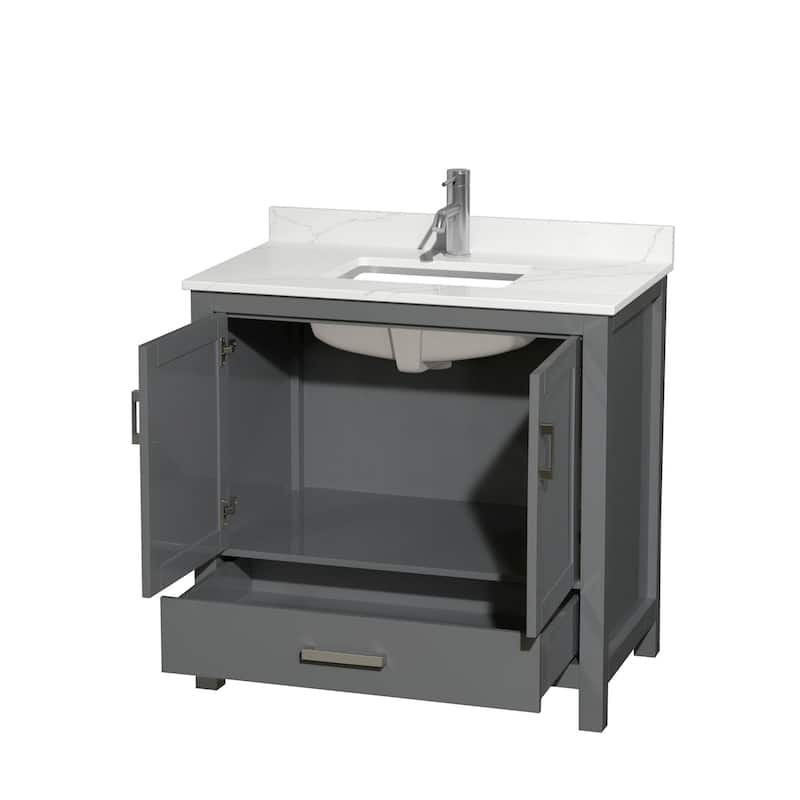 Wyndham Collection WCS141436S-QTZ-UNSMXX Sheffield 36" Free Standing