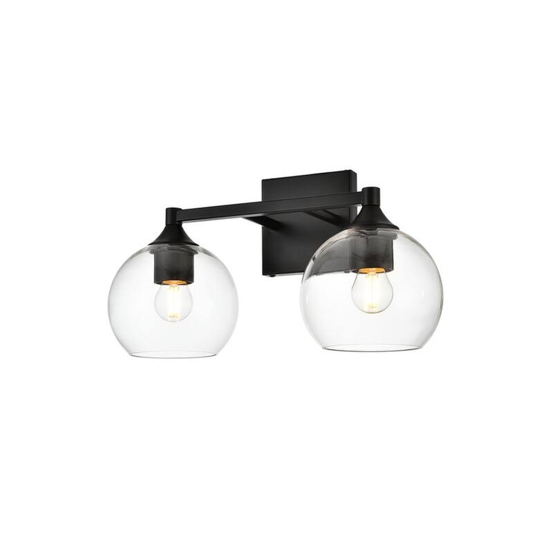 Felz 1 Light Black and Clear Bath Sconce
