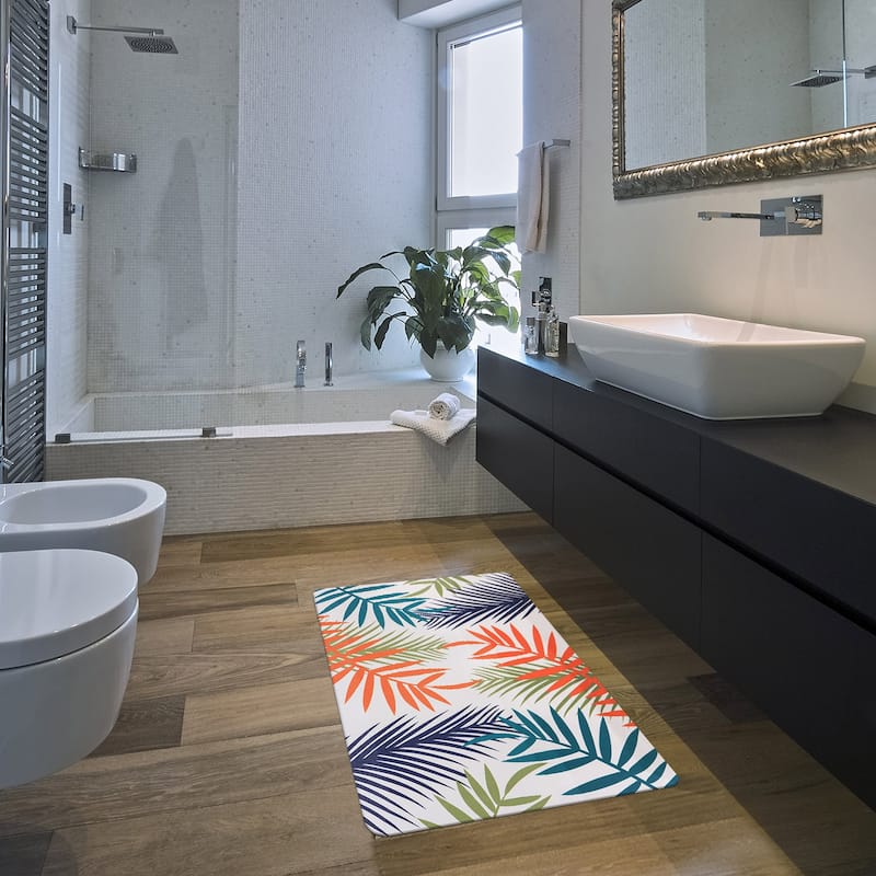 Floral Leaves Anti Fatigue Standing Kitchen Mat