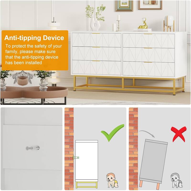 6-Drawer Fabric Dresser with Wood Top – Small Storage Chest & Clothes Organizer
