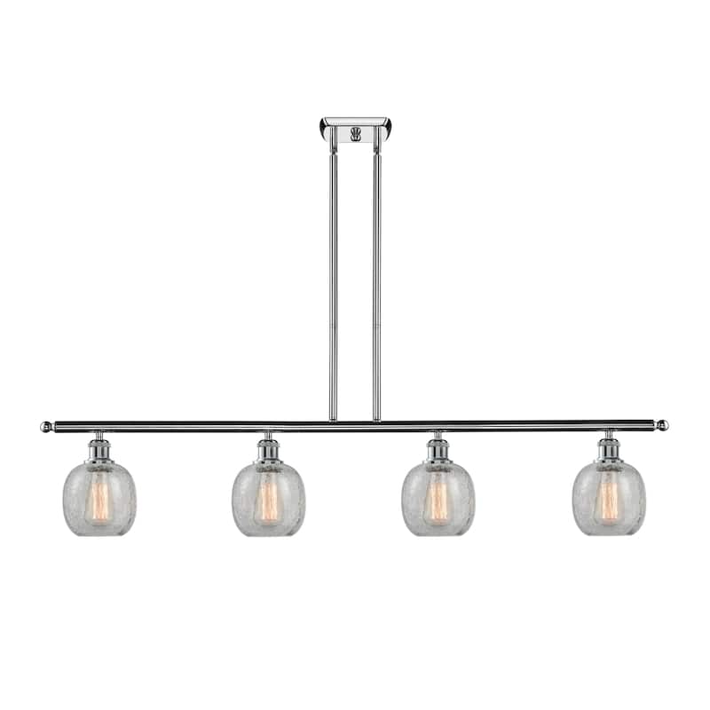 Innovations Lighting Belfast 4 Light 48" Wide Linear Chandelier - Polished Chrome / Clear Crackle