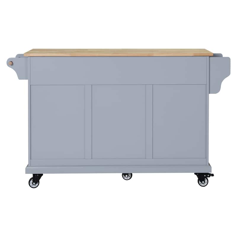Kitchen Cabinet with Adjustable Shelves, Kitchen Island with Drawers, Kitchen Storage Cart with Built-in Spice Rack