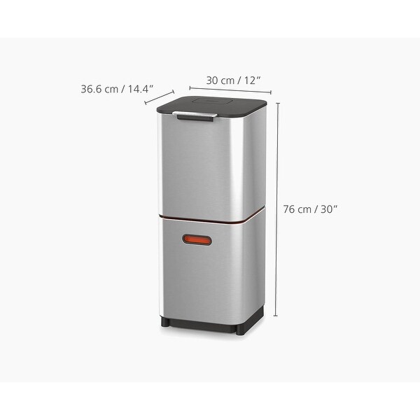 Joseph Joseph トーテム 40L 40L Waste & Recycling Trash Can (Gray) | Joseph Joseph US