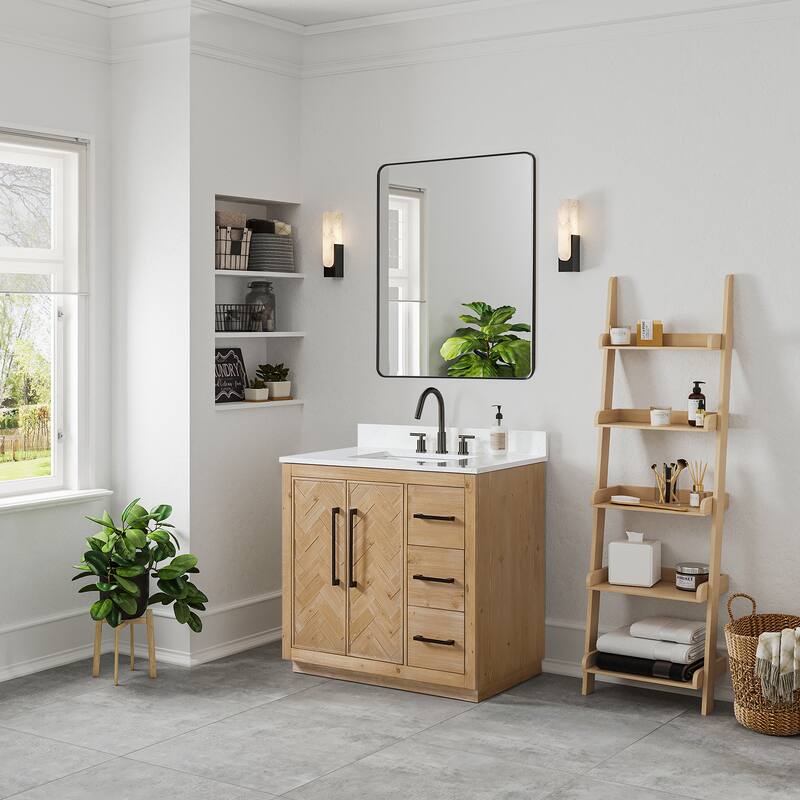 Altair Bellavia Bath Vanity in Weathered Fir with Mirror