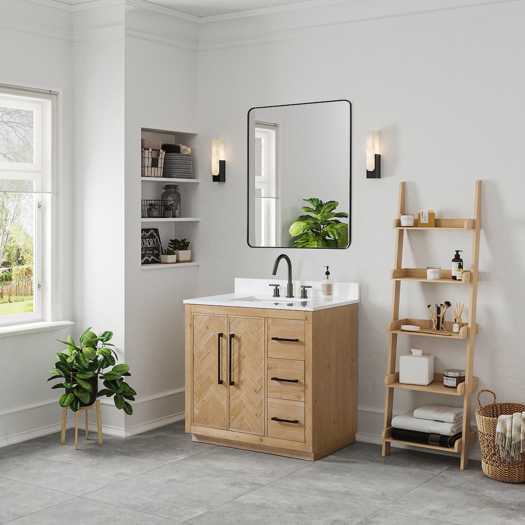 Altair Bellavia Bath Vanity in Weathered Fir with Mirror