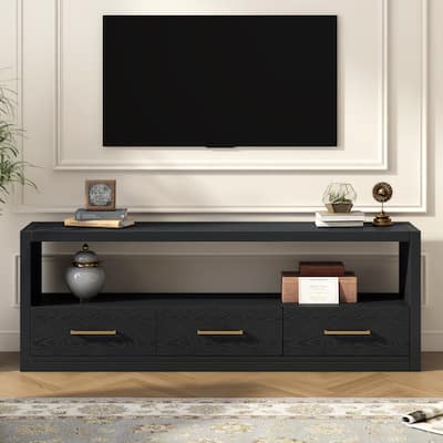 Roomfitters Stylish TV Stand with Ample Storage, Classic Design with Three Drawers and Spacious Surface for Living Room