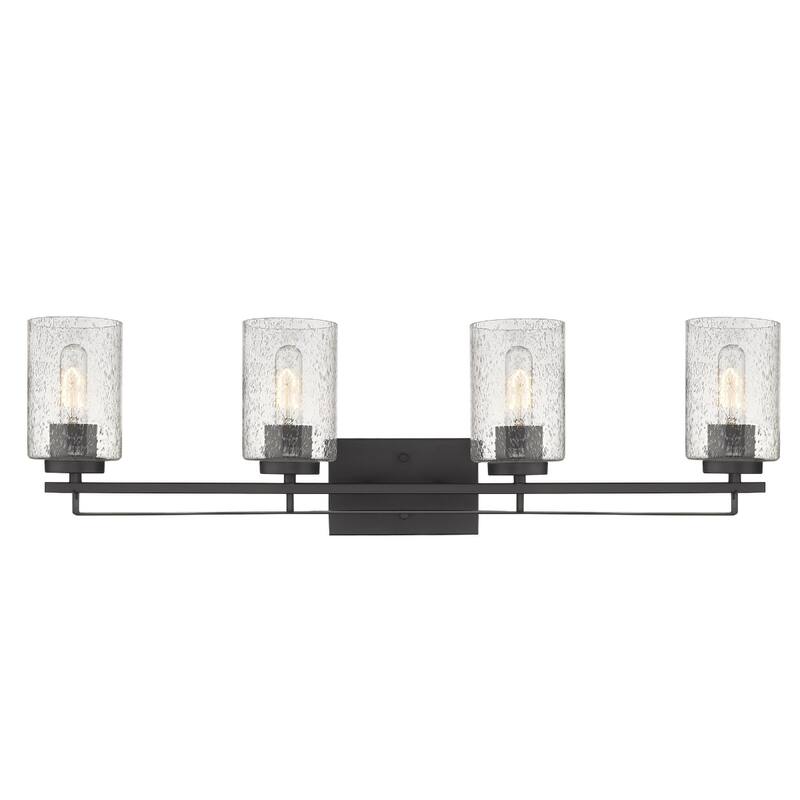 Modern Flush Mount Wall Light Fixture with Clear Bubble Glass Shade and LED Compatible for Bedroom