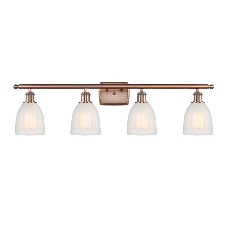 Innovations Lighting Brookfield 4 Light 36" Wide Bathroom Vanity Light - Antique Copper / White