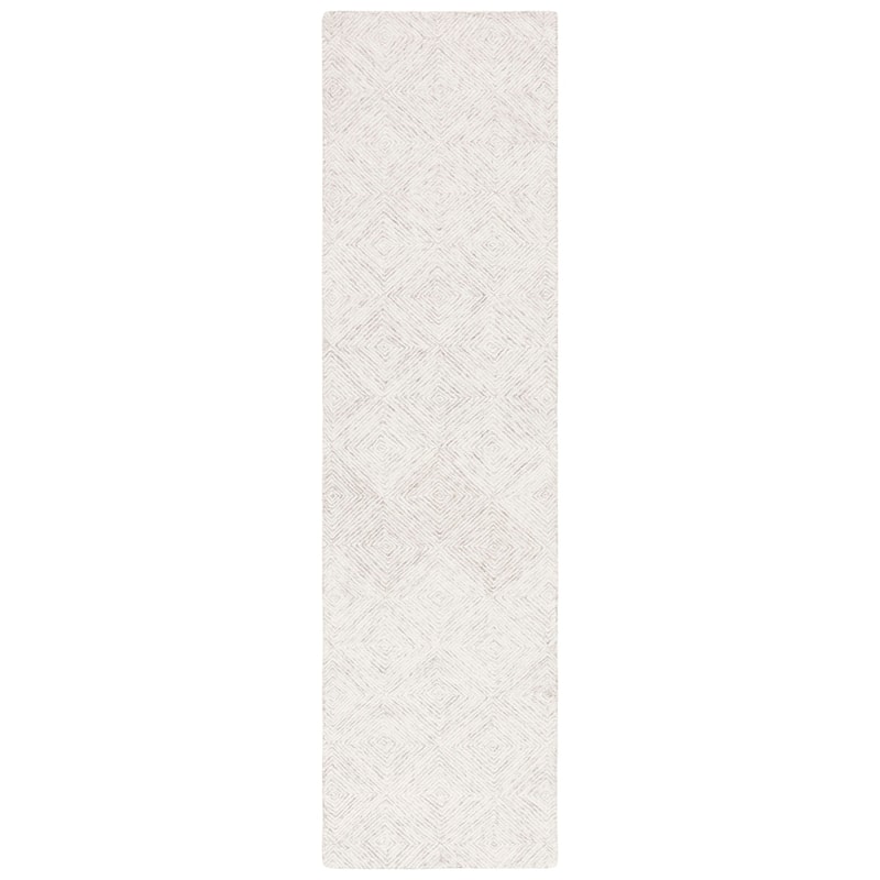 SAFAVIEH Handmade Abstract Yoshiya Modern Wool Rug - 2'3" x 9' Runner - Grey/Ivory