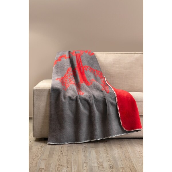 Brooks Brothers Double Faced Lamb Logo Throw - On Sale - Bed Bath